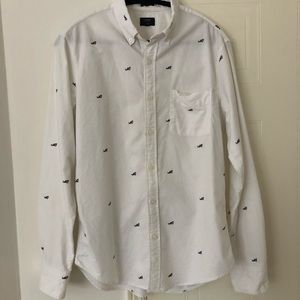 J Crew Slim White Oxford Dress Shirt Medium